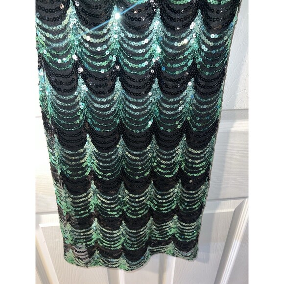 Midnight Doll Dress Womens S Green Silver Sequins Nightclub Swifty Bodycon Party - Picture 4 of 8